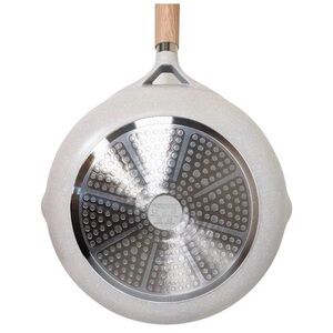 9.5 Inch Masterclass Non-Stick Speckled Frying Pan with Wooden Look Handle